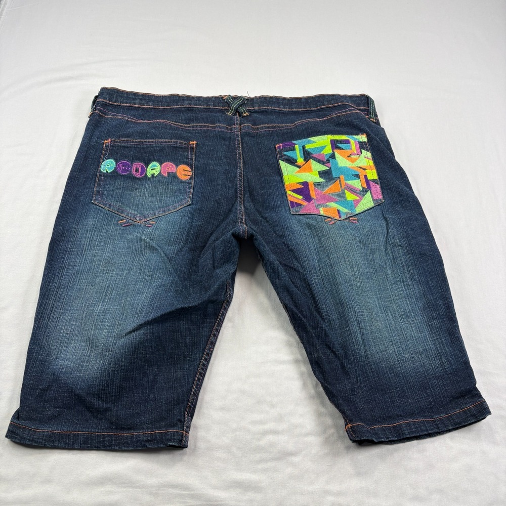 Vintage Red Ape Jean Shorts Womens 18 Blue Denim Baggy Skater Jorts Y2K